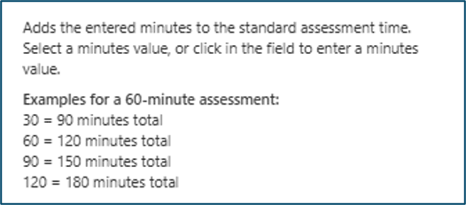 Explanation of extended time by minutes