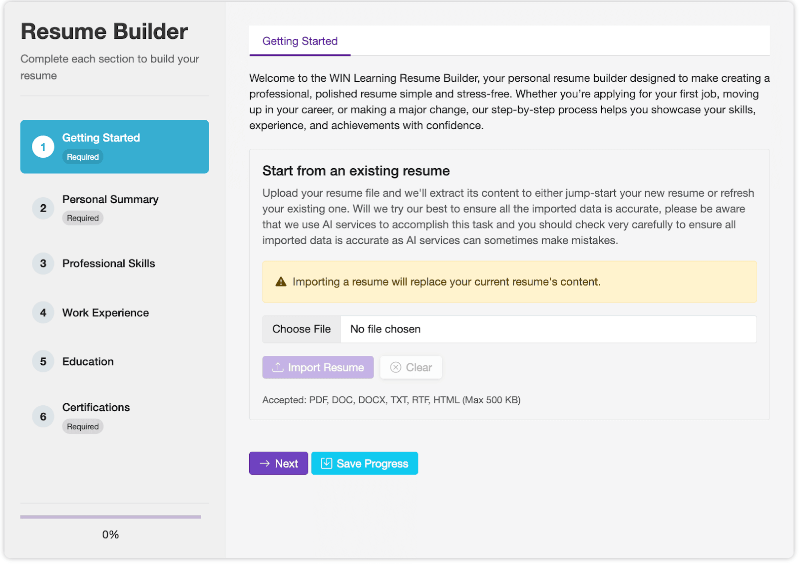 Resume Builder Screenshot