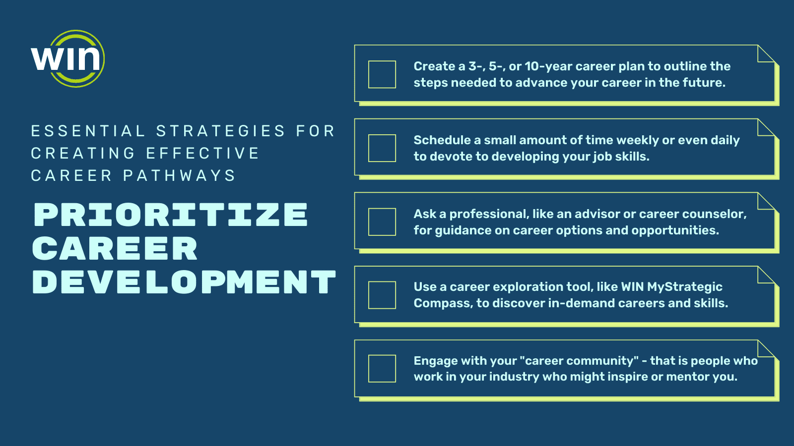 Prioritize Career Development infographic