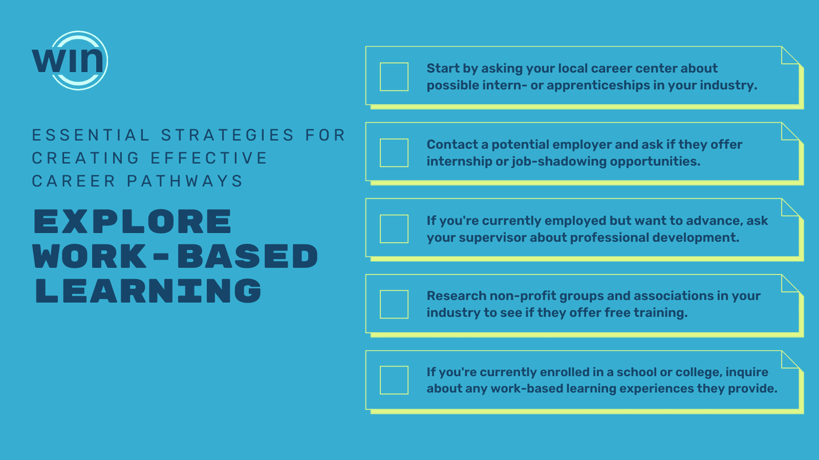 Explore Work-based Learning infographic