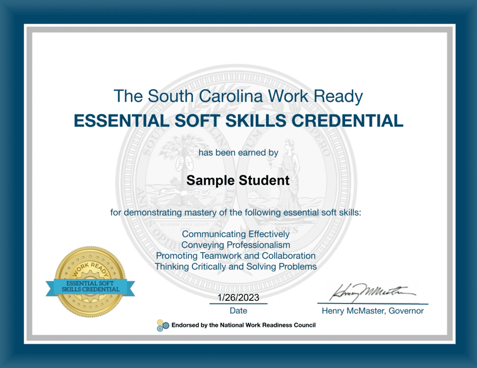 South Carolina Essential Soft Skills Credential