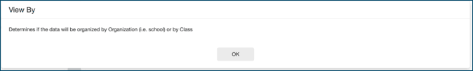 Pop-up window with additional information about the View By option