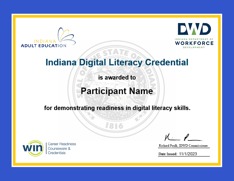 Indiana Digital Literacy Credential