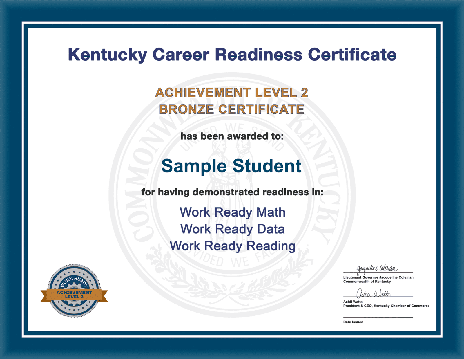 Kentucky Career Readiness Certificate - Level 2