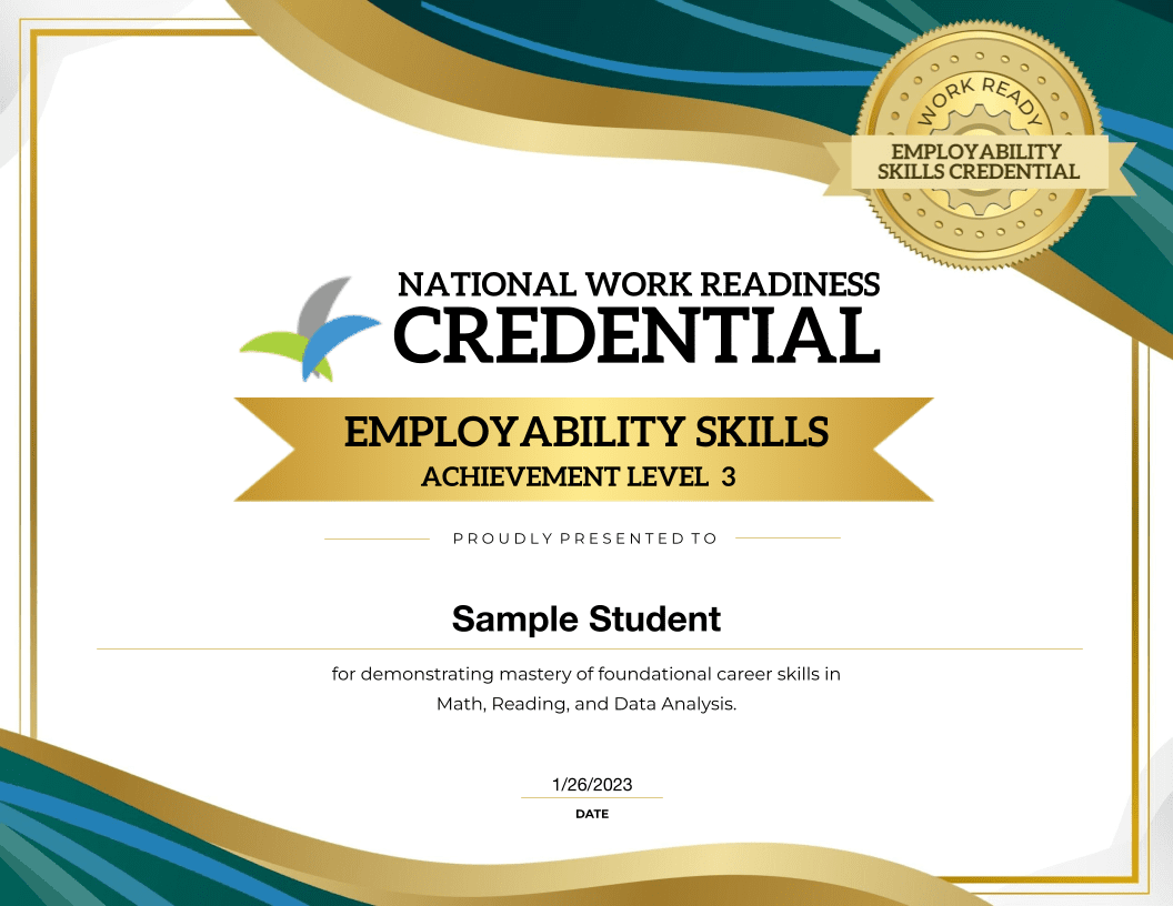 Work Ready Credential Sample