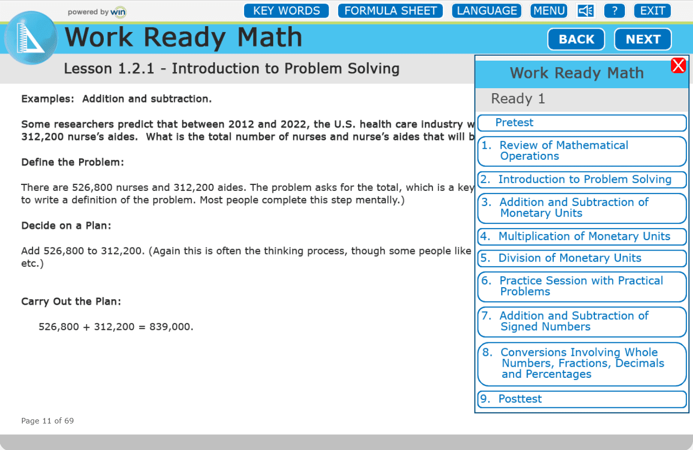 Work Ready Math Lesson 1.2.1: Introduction to Problem Solving