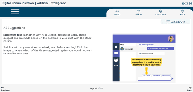 Digital Communication lesson about using AI in messaging apps
