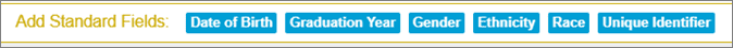 List of standard field buttons in User Admin
